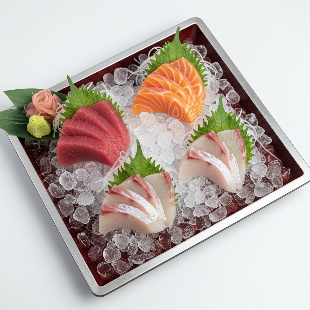 מגש סשימי עם טונה, סלמון ויילו טייל